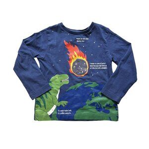 Mini Boden Dino Meteor Long Sleeve Tee Size 2-3